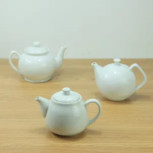 Teapot tea pot coffee & tea sets ware hotel restaurant white 600ml porcelain ceramic coffee eco-friendly