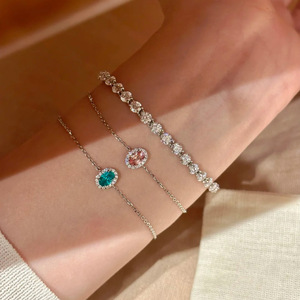 Trendy 925 Sterling Silver <b>Bracelet</b> Geometric Link Chain Jewelry Ready To Ship Wholesale Jewelry Supplier For Women Gift - Product Image 1