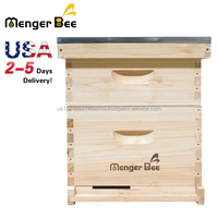 Nouveau Kit de ruche Menger Bee Langstroth 2 couches 10 cadres en bois de sapin à joint queue d'aronde Outils d'apiculture Garantie 2 ans