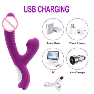 Consolador de conejo vibrador para mujeres juguetes sexuales vibrador de succión 2 en 1 doble cinturón Flexible ventas generales silicona magnética doble cabeza - Product Image 3