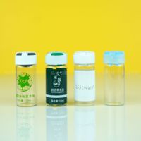 Flacon cosmétique en verre transparent de 10 ml avec bouchon en caoutchouc, acide hyaluronique lyophilisé pour crème visage, surface sérigraphiée