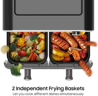 Friteuse à air numérique à double zone colorée 10 10 en 1 de haute qualité 2200W avec cavité intérieure en métal pour un usage familial