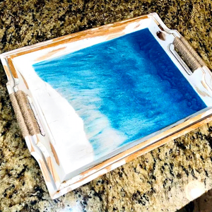 ถาดเสิร์ฟไม้ดีไซน์สวยพร้อมหูจับสะดวกสบาย ปรับแต่งสีและขนาดได้ตามต้องการ สำหรับใช้งานได้หลากหลาย - Product Image 1