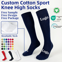 Chaussettes de compression montantes en coton personnalisées avec soutien de la voûte plantaire rembourré, couleur unie, pour marathon, course à pied, entraînement, hommes, femmes, vente en gros