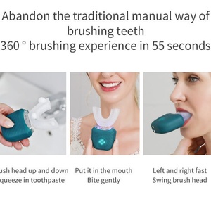 Brosse à dents électrique automatique en silicone pour enfants et adultes, blanchissante, de type U, 360 degrés - Product Image 6