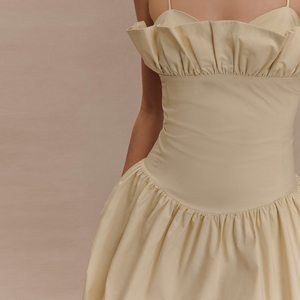 Diseño Personalizado de Vestidos de <span class=keywords><strong>Mujer</strong></span> de Alta Calidad, Servicio de Corte y Confección, MOQ Bajo, Vestido de Verano con Volantes y Tirantes en Capas - Product Image 4