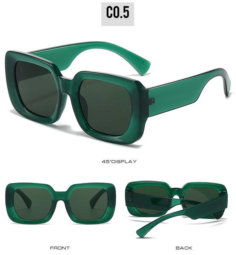 ADE WU XY6171 Fashion Retro Leopard Rectangle Sunglasses  display picture 1