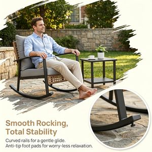 Conjunto de Muebles de Bistró Modernos para Patio Exterior, con Cojines Gruesos y Suaves, Mesa de Centro de 2 Niveles - Product Image 3