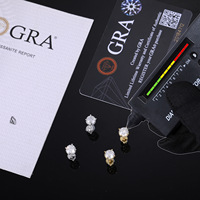 Boucles d'oreilles Moissanite hypoallergéniques Boucles d'oreilles en argent 925 plaqué or pour peau sensible