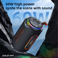 Altavoz Inalámbrico para Exteriores Zealot MP1 de 60 W, Último Modelo en Venta, Portátil, Resistente al Agua, Subwoofer, Boombox, Altavoz Inalámbrico para Fiestas