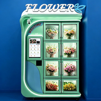 Distributeur automatique de fleurs intelligent alimenté par l'IA, style casier, kiosque réfrigéré pour bouquets avec gestion cloud à distance