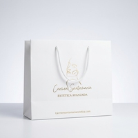 Sacs en papier cartonnés de luxe durables, résistants à la graisse, avec poignées en ruban, biodégradables, logo personnalisé pour bougies