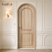 Porte intérieure moderne en bois massif à arche française, avec dessus incurvé sur mesure, pour chambre à coucher, villa et décoration intérieure.