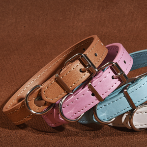 Fabricante al por mayor ajustable de lujo estilo Simple perro gato Collar Correa Conjunto personalizado cuero mascota Collar cinta Decoración - Product Image 2