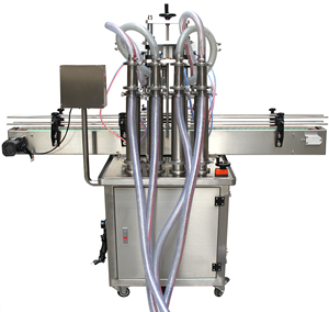 Máquina de Llenado Automática de Acero Inoxidable con Pistón y 4 Boquillas para Bebidas y Cosméticos en Envases de 1-5L - Product Image 1
