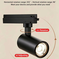 Spot LED sur rail CRI90 3CCT 7-35W 15 24 36 Degrés 2/3/4 Fils Aluminium Noir Sablé pour Éclairage de Magasin et d'Exposition