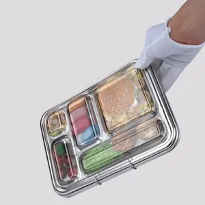 Aohea – boîtes à Bento hermétiques en acier inoxydable, stockage des aliments, 2 à 5 compartiments, en métal, en verre, pour la préparation des repas, 2022