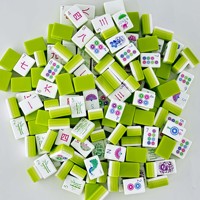 Jeu de tuiles de mahjong américain gravées à 4 couches, 32 mm (1-1/4 pouce), 160 tuiles, violet, en acrylique robuste, motif pagode et fleur de cerisier