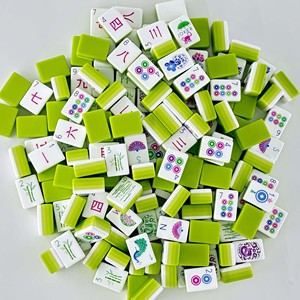 Jeu de tuiles de mahjong américain gravées à 4 couches, 32 mm (1-1/4 pouce), 160 tuiles, violet, en acrylique robuste, motif pagode et fleur de cerisier - Product Image 6