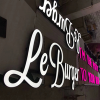Lettres en relief LED suspendues personnalisées, éclairées par l'avant, pour enseigne de logo d'entreprise 3D illuminée, pour décoration de plafond de centre commercial