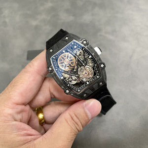 Siêu Nhẹ Đồng Hồ Cơ Khí Tourbillon Skeleton Phong Trào Carbon Fiber Trường Hợp Hợp Kim Titan Người Đàn Ông Tự Động Đồng Hồ Đeo Tay - Product Image 3
