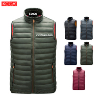 Vente en gros Gilet d'hiver en coton avec poche zippée Veste sans manches avec logo personnalisé Gilet bouffant pour hommes