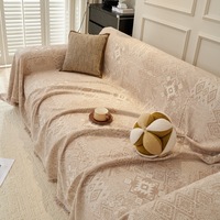 Housse de canapé en jacquard marocain rétro toutes saisons lin épaissi Chenille motif géométrique coussins décoratifs tout compris