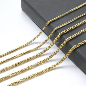 ZhongWen Baja Tahan Karat 18K Berlapis Emas 2.5 Mm Tali Rantai Wanita Liontin Kalung untuk Membuat Perhiasan - Product Image 3