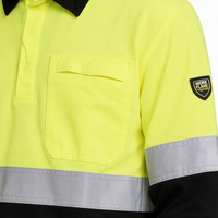 Vêtements de travail en coton tricoté ignifuge respirant EN11612, manches longues, trois boutons, pour t-shirts de travail