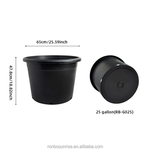 Vasi da vivaio rotondi in plastica da <span class=keywords><strong>25</strong></span> galloni, vasi in PP resistenti ai raggi UV con fori di drenaggio per uso interno ed esterno in <span class=keywords><strong>giardino</strong></span> - Product Image 3