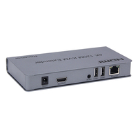 Extender KVM HDMI Metal 4K 30Hz 120M, Transmitter dan Receiver HDMI, Mendukung IR, Keyboard, dan Mouse