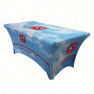Good Quality Custom Made Polyester Waterproof Fitted Stretch Spandex <b>Table</b> Cover <b>Table</b> <b>Cloths</b> for Trade Show - Product Image 2