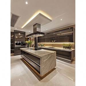 Modern Stainless Steel Kitchen Integrated Island Unit High Quality Finish Custom Design Service for Apartments Includes Sink - Product Image 4