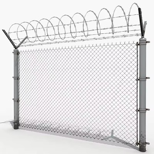 Valla de enlace de cadena galvanizada sumergida en caliente barata usada industria decorativa portátil de 8 pies para RANCHO Y USO COMERCIAL - Product Image 1