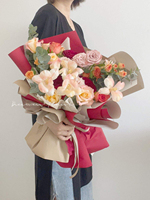 Papier Velours Fufeng à la Pulpe de Pêche, Papier d'Emballage pour Bouquet de Fleurs Fraîches de Style Chinois, Matériel d'Emballage Artisanal DIY pour Fleuristes