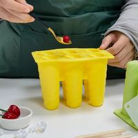 Moule à crème glacée et yaourt en spirale durable à 6 cavités DIY Fruit Ice Popsicle Silicone Tray Cube Shape Ice Cube Tray