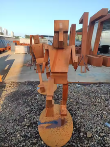 Sculpture d'extérieur artistique en métal de style Art Déco, écologique et personnalisée, avec design figuratif de visage en acier Corten, fabriquée en Chine - Product Image 3