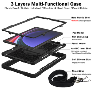 Funda resistente de silicona resistente a prueba de golpes para niños para <span class=keywords><strong>Samsung</strong></span> Galaxy <span class=keywords><strong>Tab</strong></span> S10 Plus 2024 <span class=keywords><strong>Tab</strong></span> S9 Plus S9 Fe + funda - Product Image 6