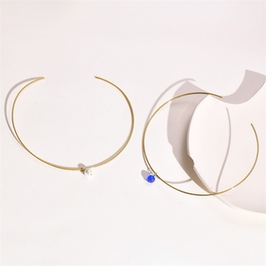 Collier simple et luxueux en acier inoxydable plaqué or, chaîne à maillons réglable, pendentif en cristal, pour femmes, occasions spéciales, anniversaire, cadeau - Product Image 3