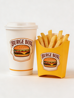 Scatola per Hamburger in Carta Kraft, Contenitore per Pollo Fritto, Sandwich, Anelli di Cipolla, Hot Dog, Cartone Usa e Getta per Fast Food