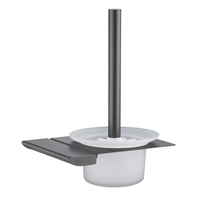 Support de brosse WC autoportant moderne gris en acier inoxydable, écologique, avec gobelet en verre, pour hôtels, garantie 3 ans, salle de bain