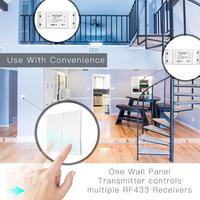 Interrupteur intelligent Wifi RF433, télécommande sans fil, émetteur FR433, panneau mural, utilisation domestique, application Tuya Smartlife, Android/iOS, Alexa, Moes