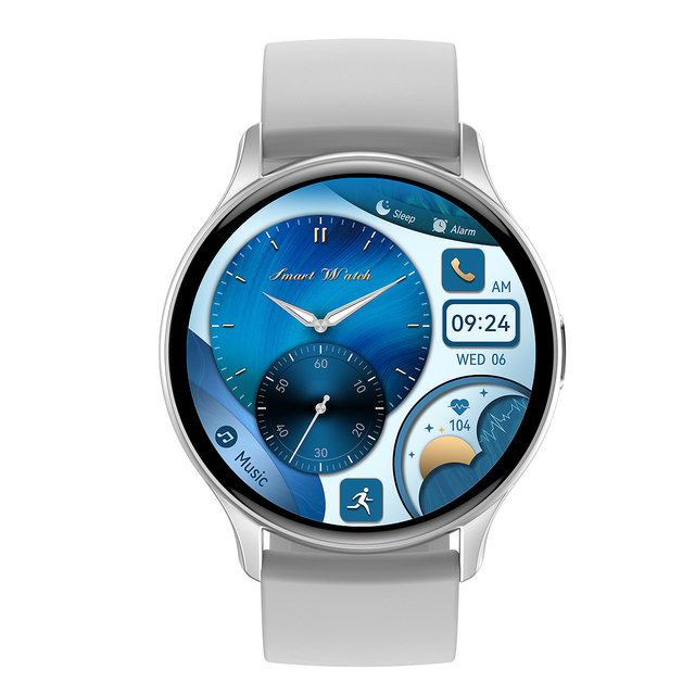Round AMOLED Smart Watch HK89 with 1.43 Inch HD Screen BT Call Blood Pressure Social Media Notification Reminder Smartwatch