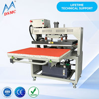 Nouvelle presse à chaud hydraulique semi-automatique à double station pour la production de transfert thermique grand format sur textiles et étiquettes