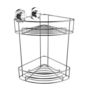 304 acier inoxydable ventouse coin douche salle de bain étagère stockage organisateur - Product Image 3