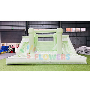 Tobogán doble Casa de rebote blanca Estructura de castillo hinchable tobogán Jeux Chateau gonflable blanc - Product Image 6