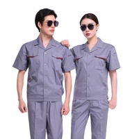 Combinaison d'été légère et respirante à revers pour l'équipe de travail Atelier de maintenance Veste de conducteur Pantalon de travail Uniforme de travail