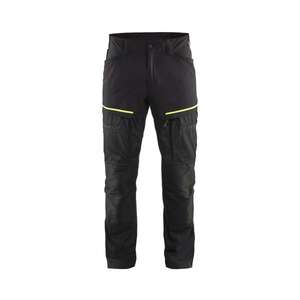 BLAKLADER - 145618459933C146 Service <b>trousers</b> with <b>stretch</b> <b>Black</b>/Yellow - EAN 7330509651148 WORK <b>TROUSERS</b> CARGO WORK <b>TROUSERS</b> - Product Image 1