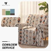 Sofabezug Großhandel Maßgefertigte Europäische Amerikanische Boho Jacquard Quasten Polyester Baumwolle Wurfdecke für Kombinationssofa Hotel