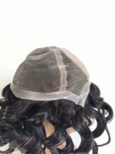 Peluca Corta para <span class=keywords><strong>Hombre</strong></span> de <span class=keywords><strong>Cabello</strong></span> Humano Virgen Natural con Base de Encaje Completo de Alta Calidad, Parte Superior de Seda y Base de Piel de PU - Product Image 5